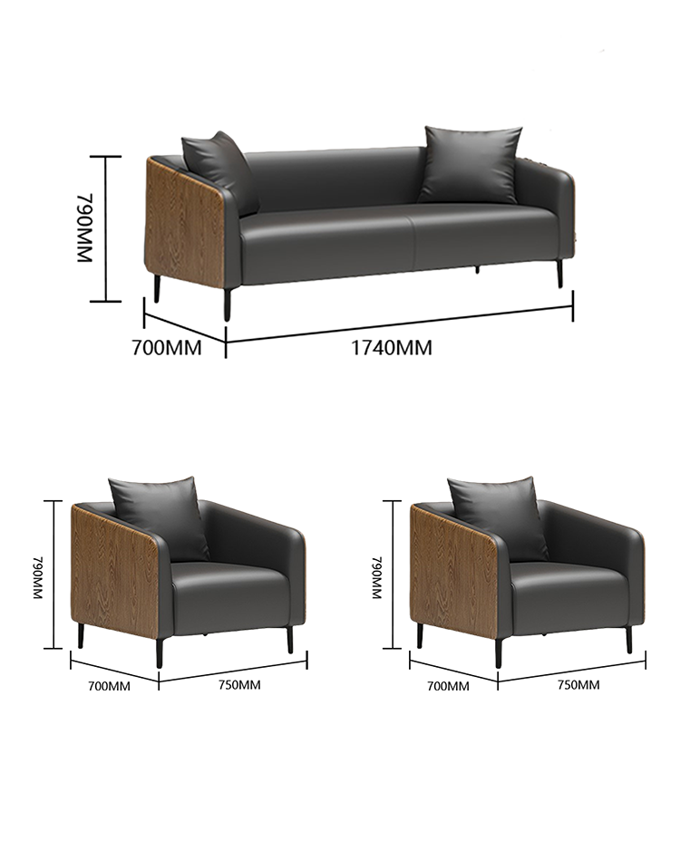 応接セット ローソファー 1人掛け 3人掛け 待合用 スチール脚 天然木 シンプル おしゃれ ブラウン カスタマイズ可能 JDSF-N021