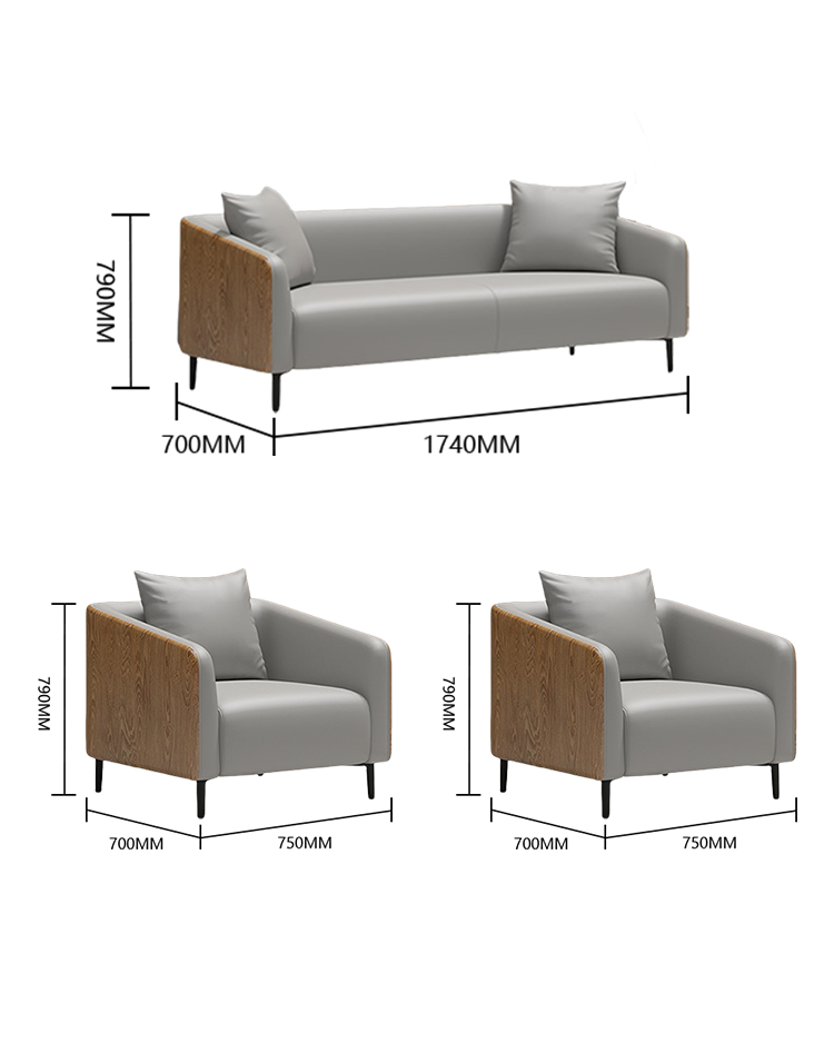 応接セット ローソファー 1人掛け 3人掛け 待合用 スチール脚 天然木 シンプル おしゃれ ブラウン カスタマイズ可能 JDSF-N021