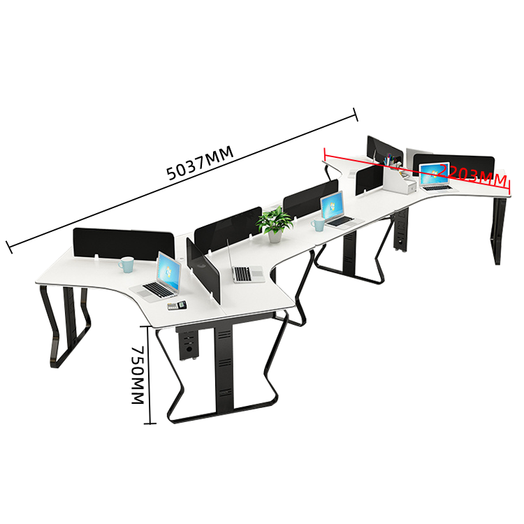 オフィスデスク ワークデスク 変形デスク 自由組み合わせ スチールフレーム 焼付塗装 シンプル ホワイト カスタマイズ可能 YGZ-N031