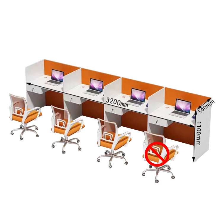 オフィスデスク 事務机 ワークデスク 役員用 仕切りパネル 配線穴 厚手 シンプル モダン オレンジ カスタマイズ可能 YGZ-N022