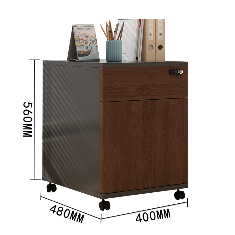 木製キャビネット デスクワゴン 引き出し オフイス収納 鍵付き キャスター 大容量収納 ホワイト カスタマイズ可能 BGCWG-N014