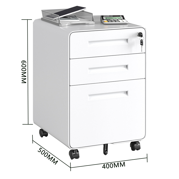 スチールワゴン サイドワゴン オフィスワゴン 引き出し 鍵付き コンパクト 大容量収納 ホワイト カスタマイズ可能 BGCWG-N025
