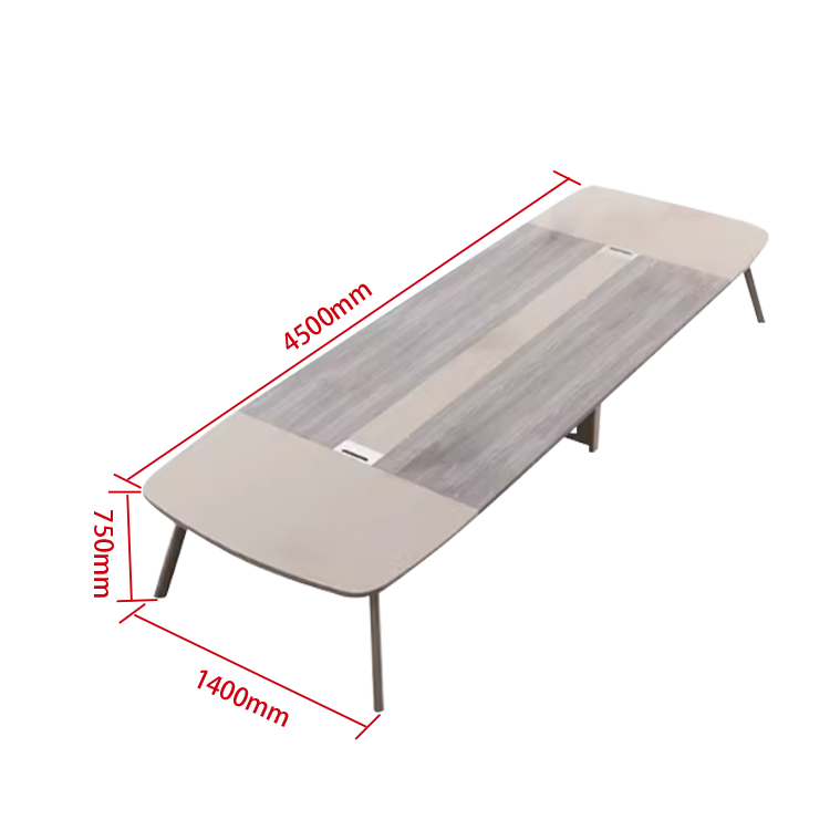 会議テーブル バイカラーテーブル ミーティングテーブル 会議室 配線ボックス 炭素鋼フレーム シンプル カスタマイズ可能 HYZ-N009