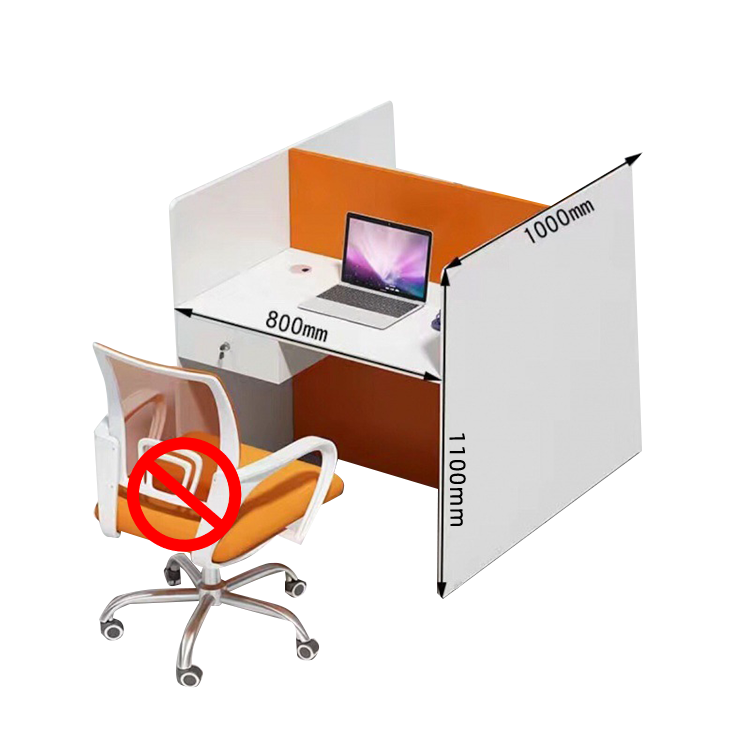オフィスデスク 事務机 ワークデスク 役員用 仕切りパネル 配線穴 厚手 シンプル モダン オレンジ カスタマイズ可能 YGZ-N022
