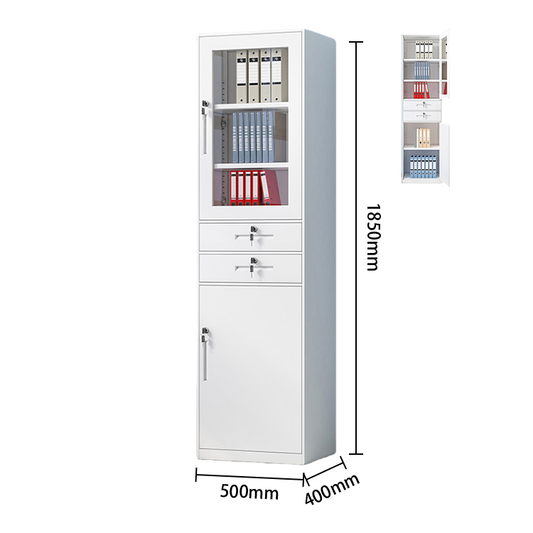 ファイル収納 書類棚 オフィスキャビネット 大容量収納 鍵付き ハンガーボード 冷間加工鋼 ホワイト カスタマイズ可能 BGCWG-N066