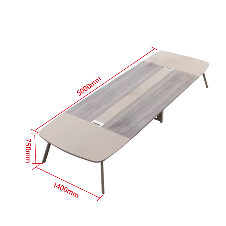 会議テーブル バイカラーテーブル ミーティングテーブル 会議室 配線ボックス 炭素鋼フレーム シンプル カスタマイズ可能 HYZ-N009