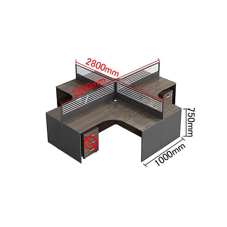 オフィスデスク 事務机 デスク パーテーション 配線穴付き サイドワゴン 機能的 シンプル オーク カスタマイズ可能 YGZ-N003