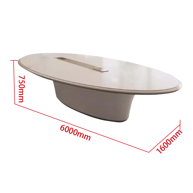 会議用テーブル 楕円テーブル ミーティングテーブル 会議室用 配線ボックス 焼付塗装 二重天板 厚手 カスタマイズ可能 HYZ-N019