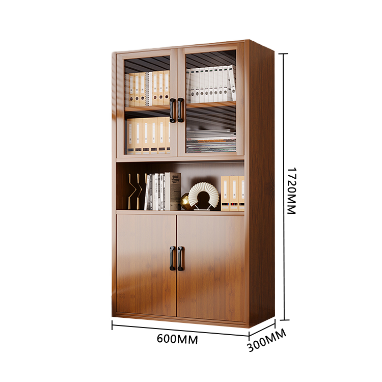 収納キャビネット 本棚 扉付き収納 アクリル扉 多段 大容量収納 台輪 おしゃれ 上質 ブラウン カスタマイズ可能 BGCWG-N045