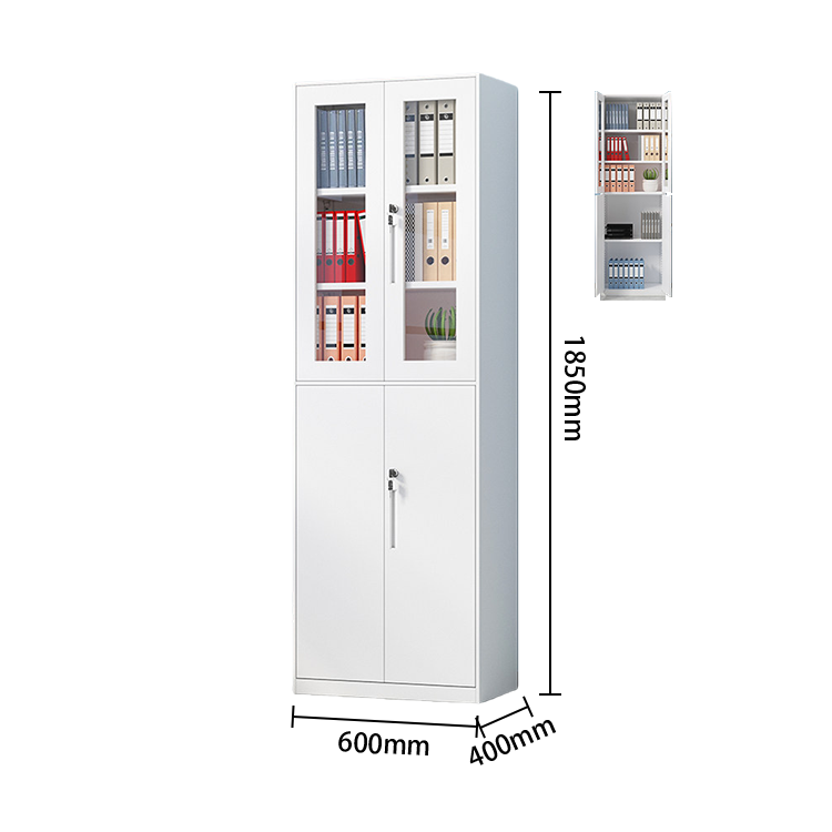ファイル収納 書類棚 オフィスキャビネット 大容量収納 鍵付き ハンガーボード 冷間加工鋼 ホワイト カスタマイズ可能 BGCWG-N066