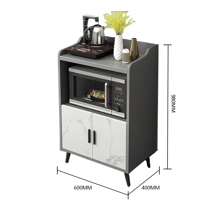 収納キャビネット 壁面収納 キャビネット 台所用 リビング用 収納 二重天板 焼結石 エコボード 角丸加工 配線孔 金属脚 転び止め 大容量 実用 おしゃれ スタイリッシュ ホワイトマーブル模様 JYCWG-N009