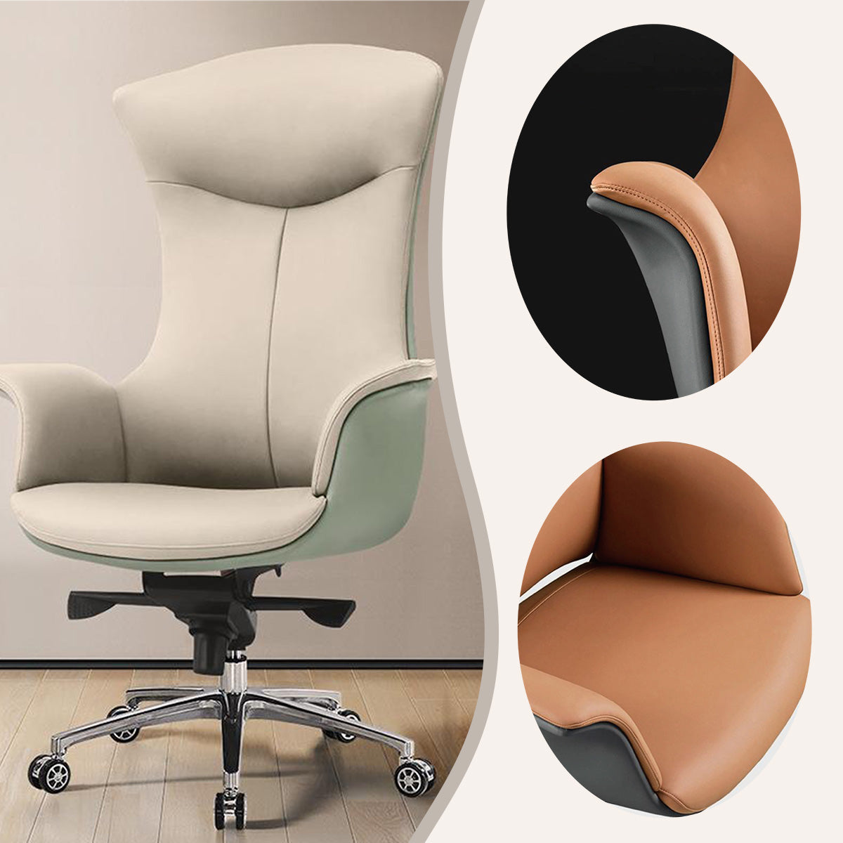 エグゼクティブチェア 事務用 社長用 昇降機能 リクライニング 回転可能 キャスター おしゃれ カスタマイズ可能 LBY-N024