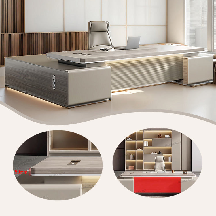 エグゼクティブデスク オフィスデスク デスク マネージャーテーブル 事務用 おしゃれ モダン カーキ カスタマイズ可能 LBZ-N044