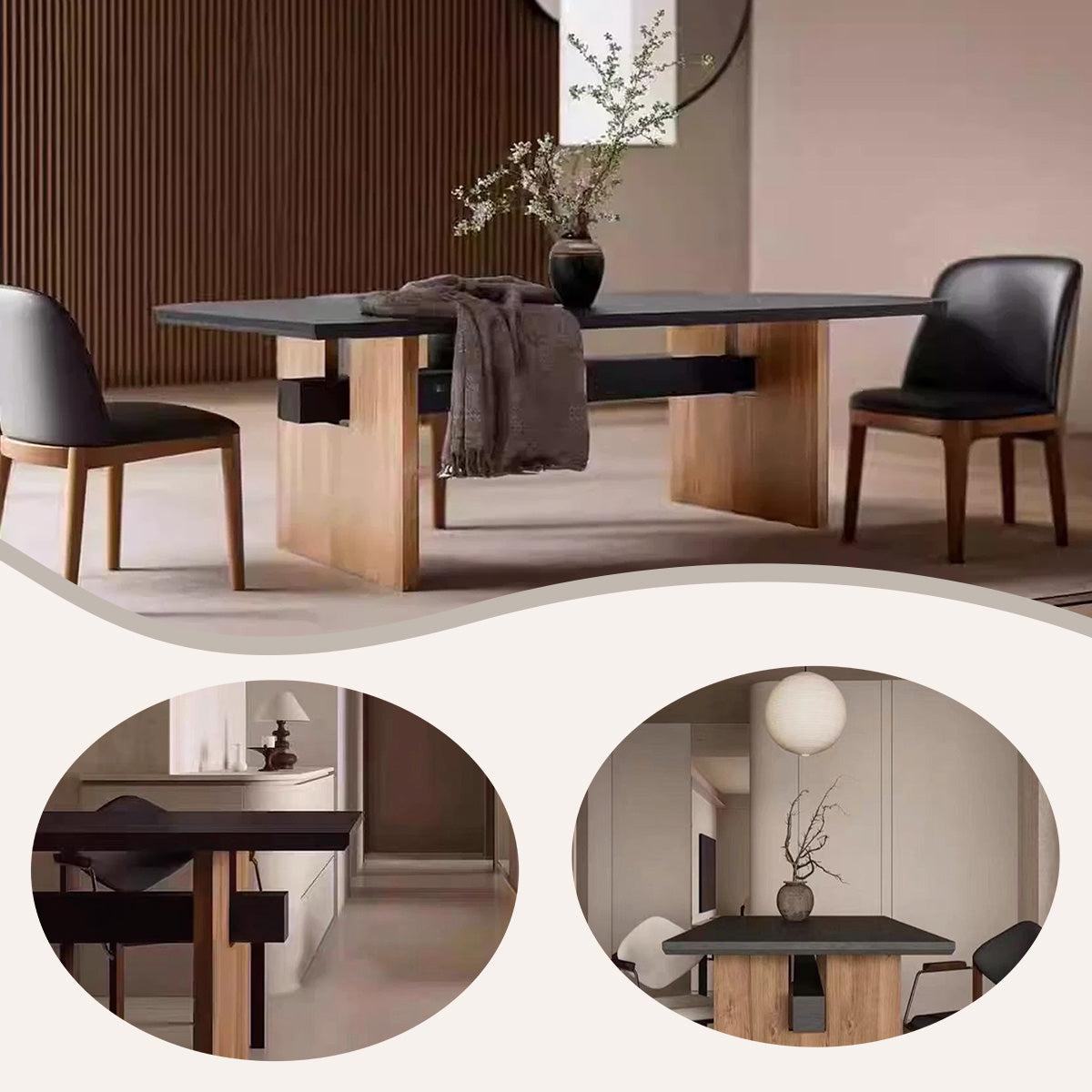 ダイニングテーブル 木製テーブル 長方形 食卓 リビングテーブル テーブル パイン材 耐荷重性 厚手 シンプル ブラック CZ-N036