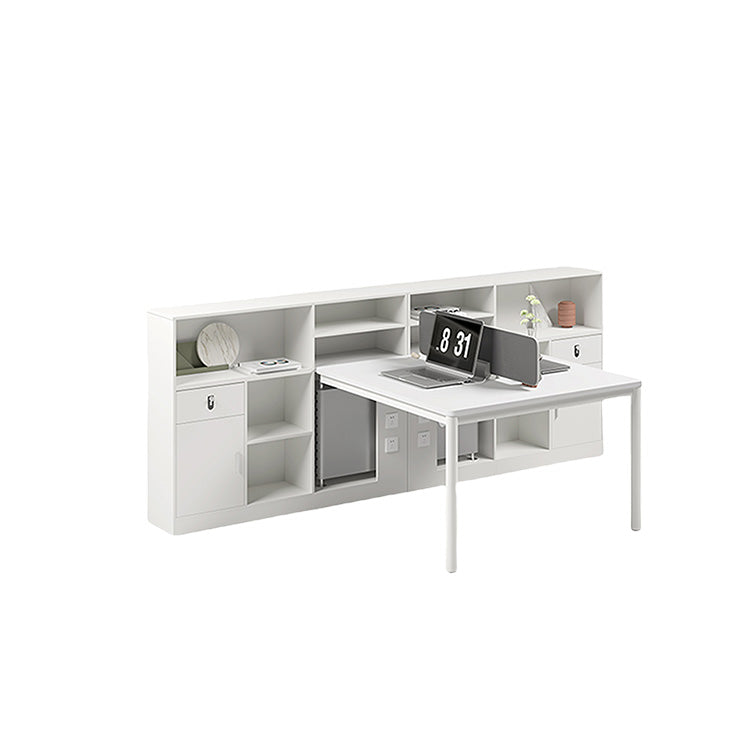 オフィスデスク ワークデスク 作業机 パソコンデスク 仕事用 作業用 事務用 丈夫な脚 ダイヤル錠 仕切りパネル YGZ-N053