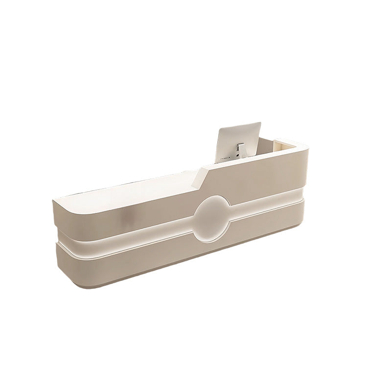 受付カウンター レジカウンター エントランス受付 店舗用 サロン 大容量収納 ベージュ カスタマイズ可能 JDQT-BODS-N004