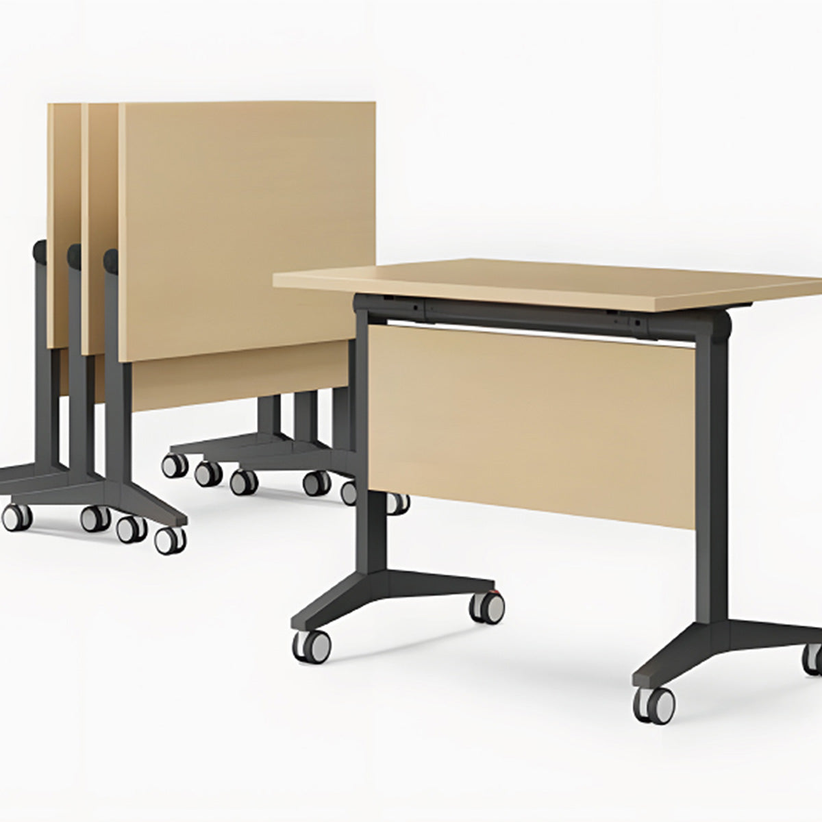 会議テーブル 大中型会議テーブル ミーティングテーブル 折りたたみ可能なテーブル 会議室用 事務用 商談用 アジャスター キャスター付き 折りたたみ 便利 頑丈 シンプル オーク カスタマイズ可能 HYZ-PXZ-N001