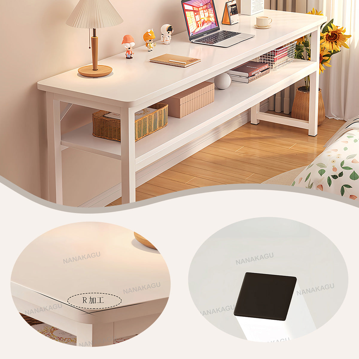 【グレー】パソコンデスク ラック付き デスク ワークデスク 木製 学習デスク 楽天市場】デスク 机 ラック付き 耐荷重60kg 左右レイアウト可能