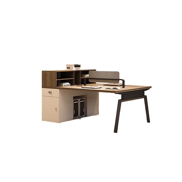 オフィスデスク 事務机 役員デスク 収納ラック 大容量収納 ダイヤル錠 PC収納 トップパネル シンプル ナチュラル YGZ-N060