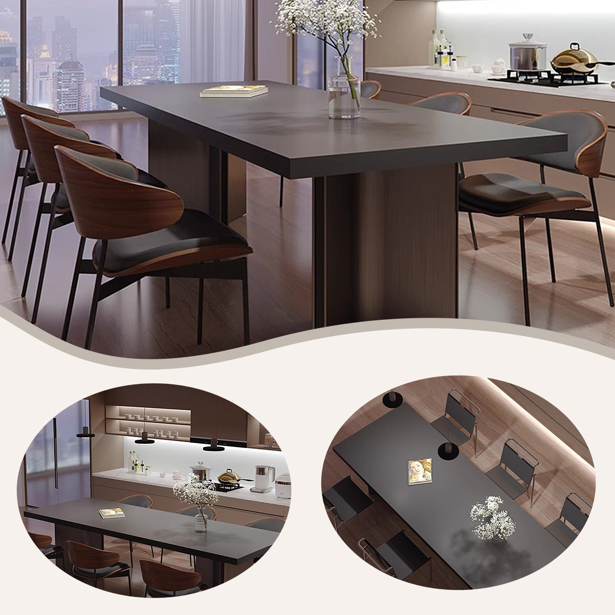 ダイニングテーブル 長方形 食卓 つくえ テーブル 大理石 セラミック シンプル おしゃれ ブラック カスタマイズ可能 CZ-N020