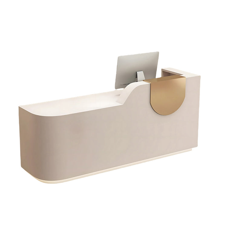 エントランス受付 レジカウンター フロント 大型 サロン 大容量収納 丈夫 洗練 ベージュ カスタマイズ可能 JDQT-BODS-N009