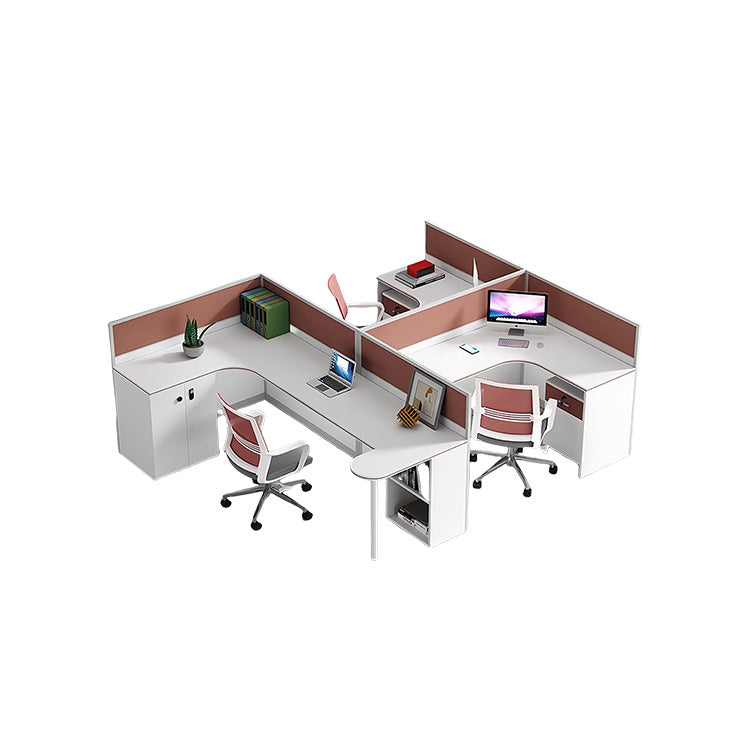 オフィスデスク L字型デスク 役員デスク 配線穴 トップパネル 鍵付き 大容量収納 機能性 シンプル モダン ホワイト YGZ-N063