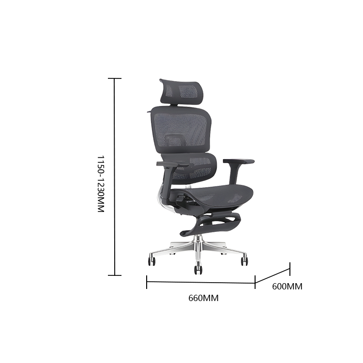 回転チェア 作業チェア オフィスチェア パソコンチェア ワークチェア 事務用 役員用 オフィス用 4Dアームレスト フィット感 フットレスト付き 通気性 機能性 高品質 ブラック カスタマイズ可能 BGY-SY-N002