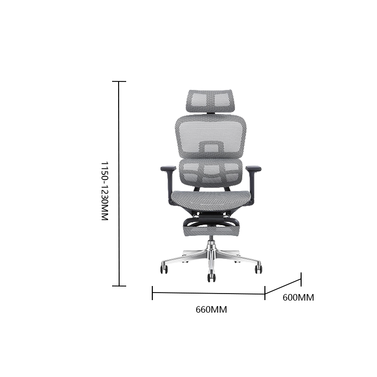 回転チェア 作業チェア オフィスチェア パソコンチェア ワークチェア 事務用 役員用 オフィス用 4Dアームレスト フィット感 フットレスト付き 通気性 機能性 高品質 ブラック カスタマイズ可能 BGY-SY-N002