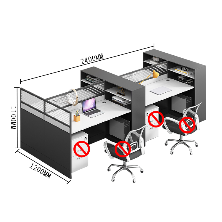 オフィスデスク デスク 事務机 パーテーション 大容量収納 配線穴付き 多人数 快適 ホワイト カスタマイズ可能 YGZ-N004