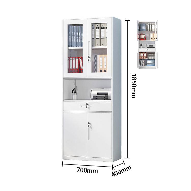 ファイル収納 書類棚 オフィスキャビネット 大容量収納 鍵付き ハンガーボード 冷間加工鋼 ホワイト カスタマイズ可能 BGCWG-N066