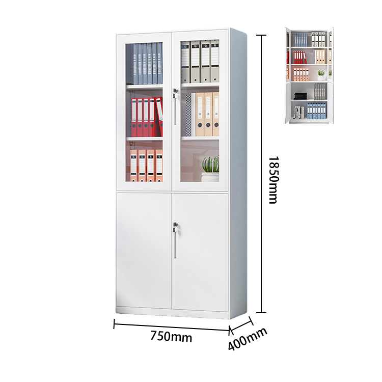 ファイル収納 書類棚 オフィスキャビネット 大容量収納 鍵付き ハンガーボード 冷間加工鋼 ホワイト カスタマイズ可能 BGCWG-N066