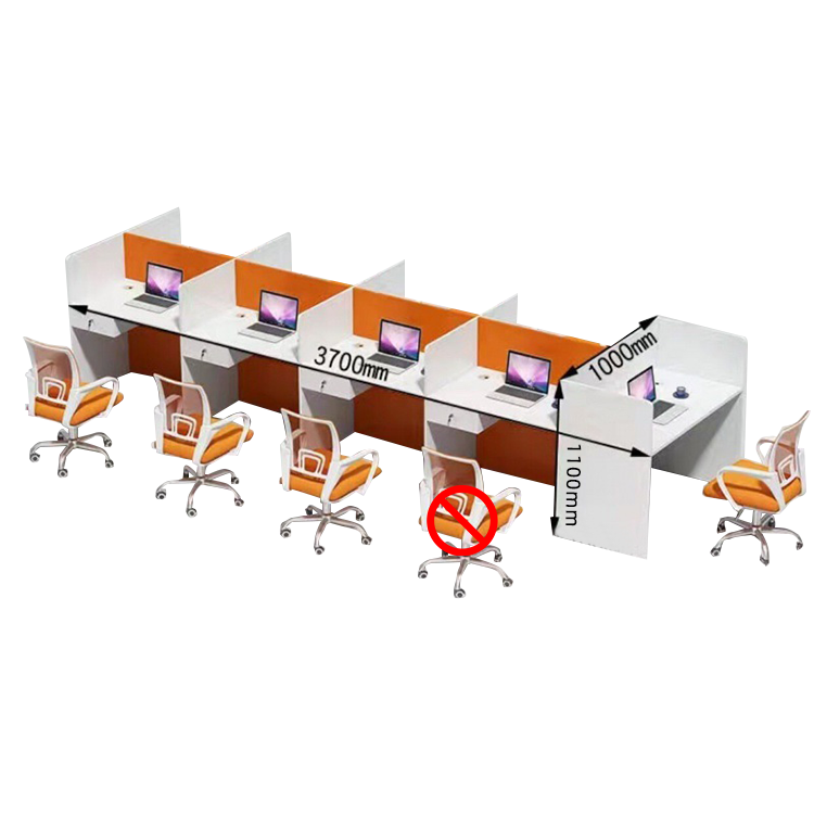 オフィスデスク 事務机 ワークデスク 役員用 仕切りパネル 配線穴 厚手 シンプル モダン オレンジ カスタマイズ可能 YGZ-N022
