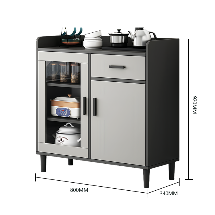 収納キャビネット リビング収納 壁面収納 収納棚 台所用 リビング用 引き出し 取っ手付き スペースグレー JYCWG-N004