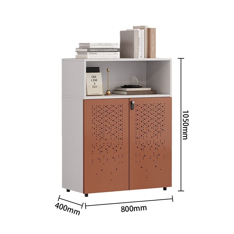 オフィスキャビネット 大容量収納 ダイヤル錠付き 冷間圧延鋼 扉収納 安定性 耐荷重性 簡素 ホワイト カスタマイズ可能 BGCWG-N058