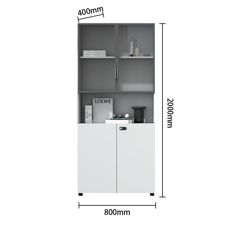 多目的な収納 壁面収納 ファイル収納 オフィス用 大容量収納 ダイヤル錠 ガラス扉 ホワイト ベージュ カスタマイズ可能 BGCWG-N068