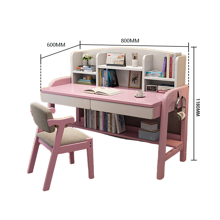 勉強机 デスク 学習デスク 昇降デスク 作業用 子供用 無垢材 収納棚付き ワニス塗装 耐久性 機能性 実用 ナチュラル XXZ-N007