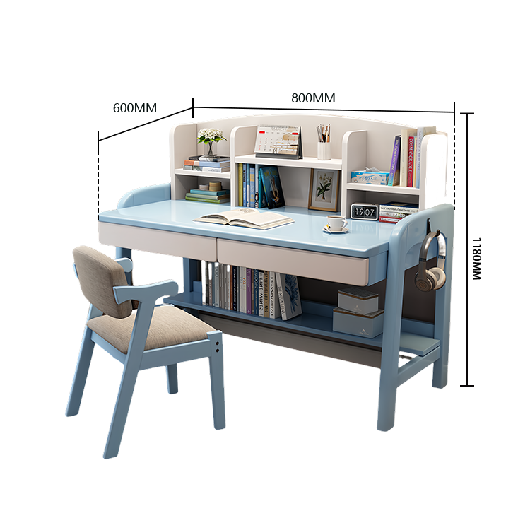 勉強机 デスク 学習デスク 昇降デスク 作業用 子供用 無垢材 収納棚付き ワニス塗装 耐久性 機能性 実用 ナチュラル XXZ-N007