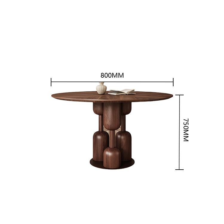 ダイニングテーブル 円卓 食卓 丸テーブル テーブル 木製 丸型 無垢材 重厚 おしゃれ ウォールナット カスタマイズ可能 CZ-N019