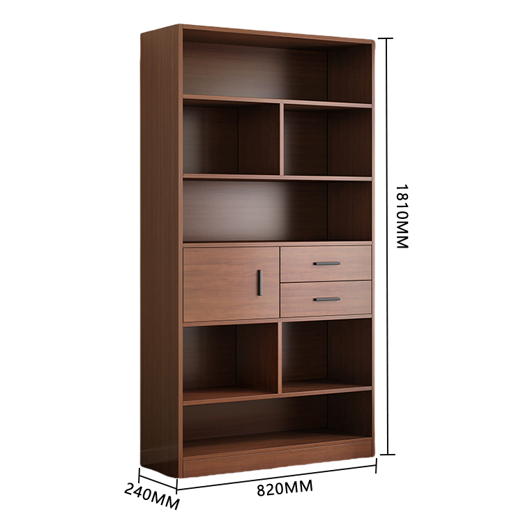 本棚 収納ラック 書斎 大容量収納 引き出し 多段 落ち着き シンプル ダークウォールナット カスタマイズ可能 BGCWG-N047