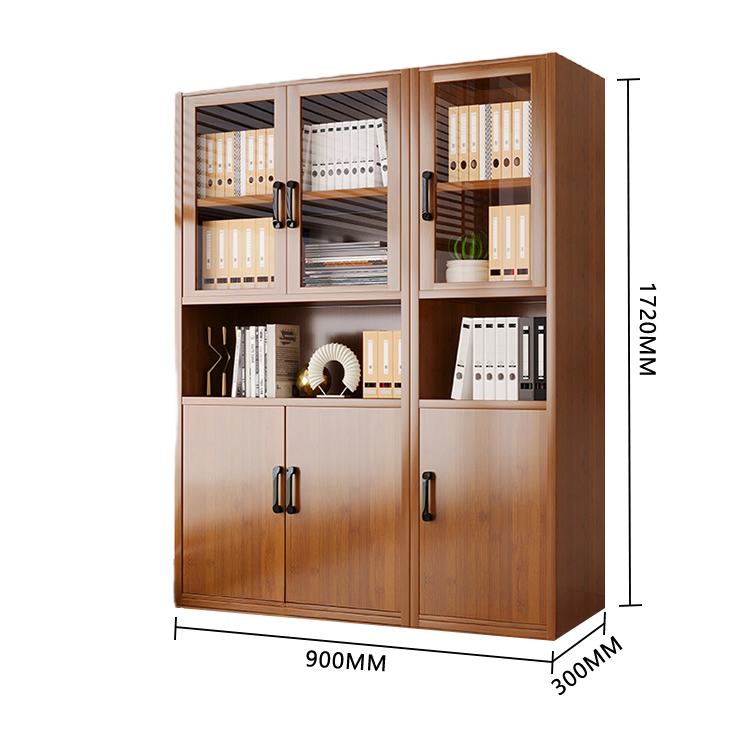 収納キャビネット 本棚 扉付き収納 アクリル扉 多段 大容量収納 台輪 おしゃれ 上質 ブラウン カスタマイズ可能 BGCWG-N045