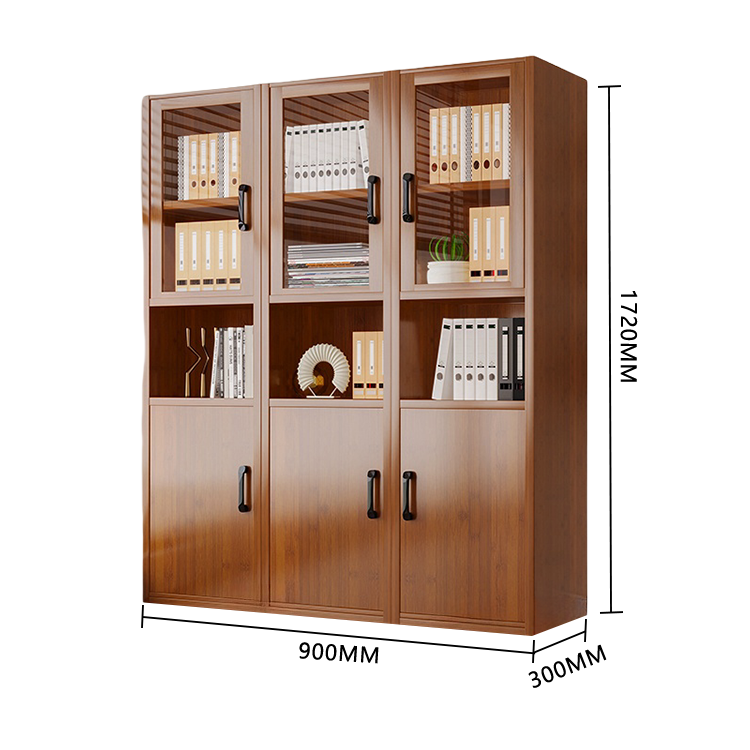 収納キャビネット 本棚 扉付き収納 アクリル扉 多段 大容量収納 台輪 おしゃれ 上質 ブラウン カスタマイズ可能 BGCWG-N045