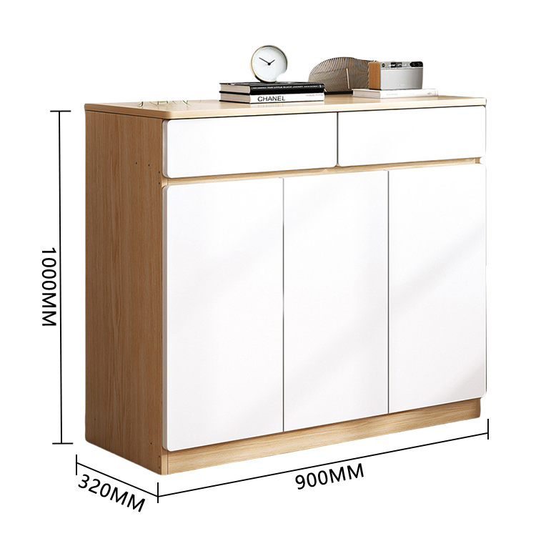 収納キャビネット 下駄箱 壁面収納 キャビネット 玄関用 リビング用 分類収納 扉付き収納 ナチュラル JYCWG-N008