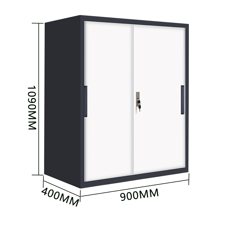 キャビネット スチールキャビネット 分類収納 大容量収納 鍵付き 引き戸 可動棚板 ガラス ホワイト カスタマイズ可能 BGCWG-N026