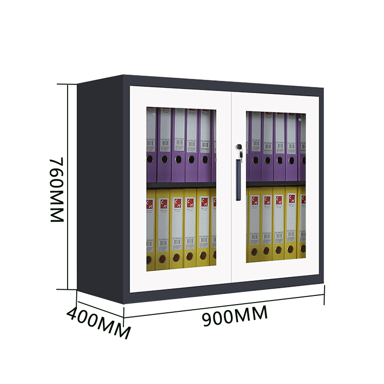 キャビネット スチールキャビネット 分類収納 大容量収納 鍵付き 引き戸 可動棚板 ガラス ホワイト カスタマイズ可能 BGCWG-N026