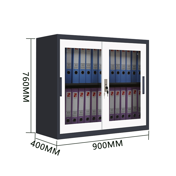 キャビネット スチールキャビネット 分類収納 大容量収納 鍵付き 引き戸 可動棚板 ガラス ホワイト カスタマイズ可能 BGCWG-N026