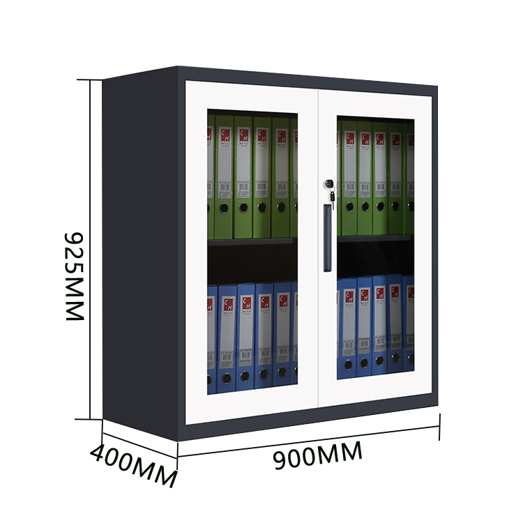 キャビネット スチールキャビネット 分類収納 大容量収納 鍵付き 引き戸 可動棚板 ガラス ホワイト カスタマイズ可能 BGCWG-N026