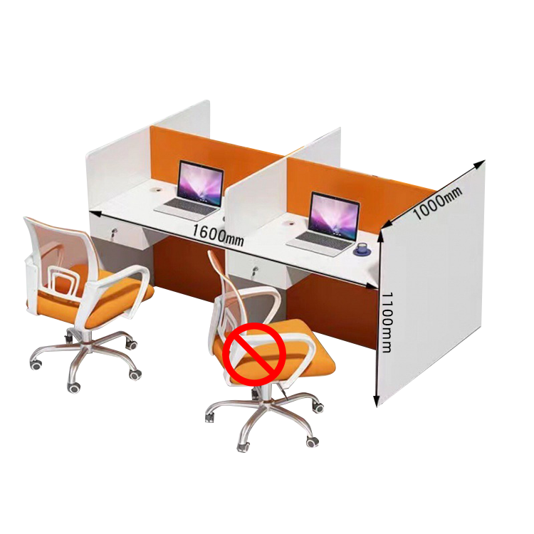 オフィスデスク 事務机 ワークデスク 役員用 仕切りパネル 配線穴 厚手 シンプル モダン オレンジ カスタマイズ可能 YGZ-N022