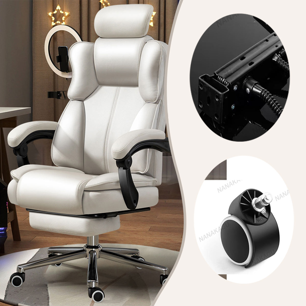 エグゼクティブチェア オフィスチェア パソコンチェア 人間工学 昇降回転 フットレスト ブラック カスタマイズ可能 LBY-N009