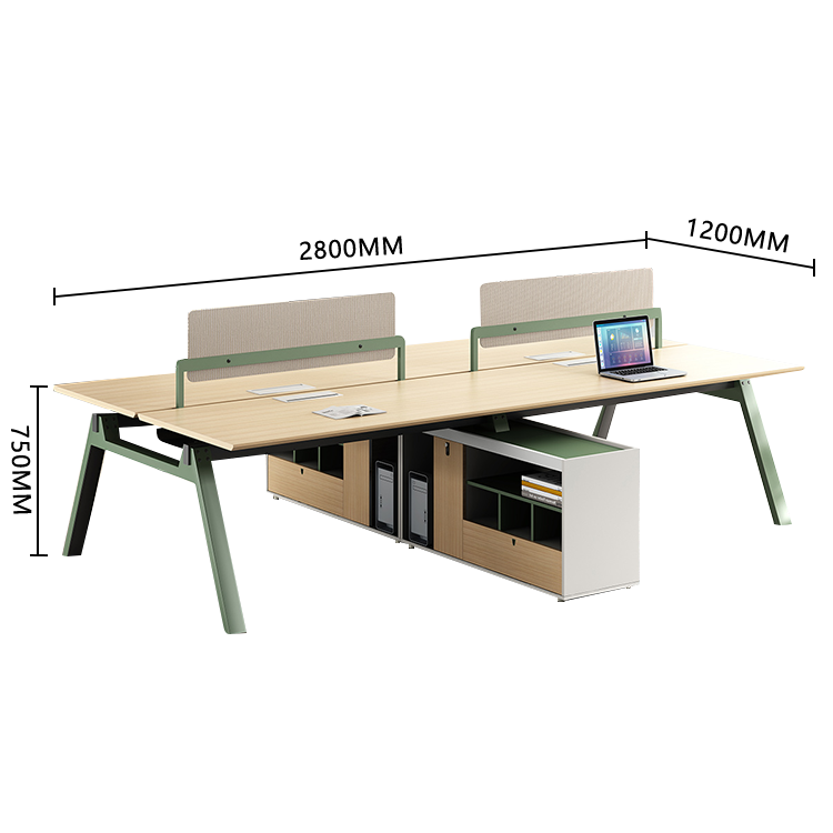 オフィスデスク ワークデスク 仕事机 パソコンデスク 仕事用 作業用 事務用 丈夫な脚 仕切りパネル PC用収納スペース キャビネット付き 幕板付き 耐荷重 大容量 洗練 スタイリッシュ ナチュラル カスタマイズ可能 YGZ-YDD-N004