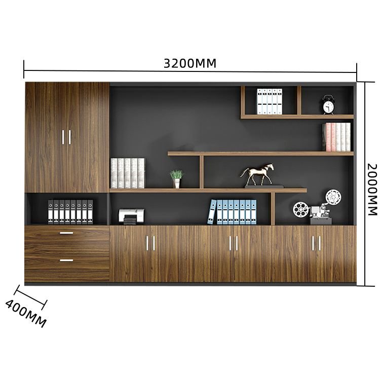 木製キャビネット オフィスキャビネット 書類整理棚 キャビネット 木目調 大容量収納 シンプル カスタマイズ可能 BGCWG-N001